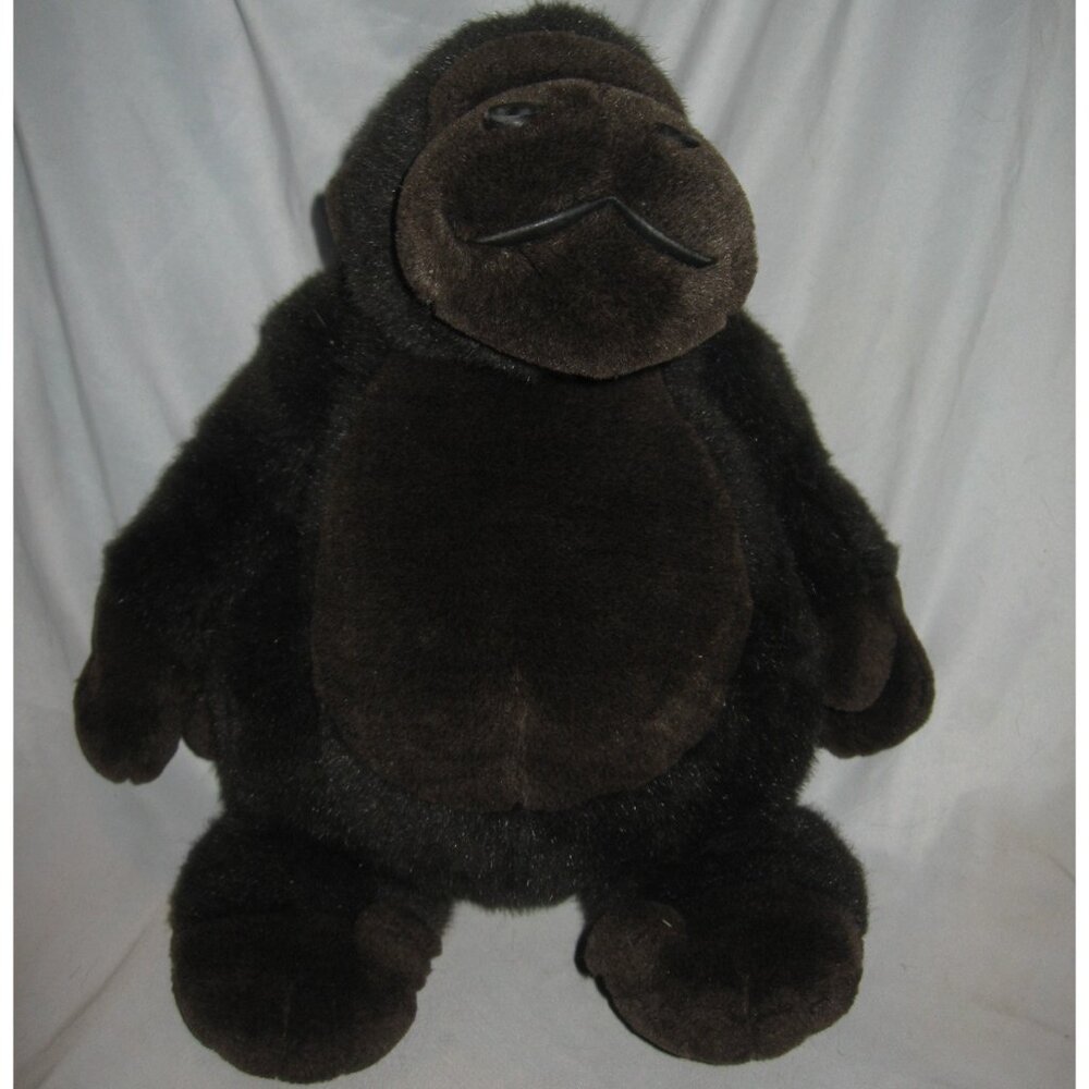 FAO Schwarz Dark Brown Gorilla Plush Stuffed Animal 12"
